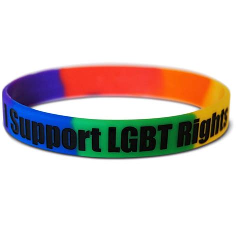 Rainbow Stripe Pride Bracelet For Gay Lesbian Adjustable Braided Silicone Rubber Wristband
