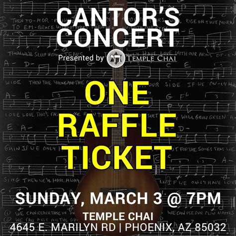 1 Raffle Ticket – Cantor's Concert