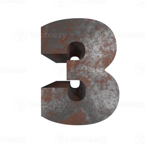 Iron Rusty Text Effect Number 3 3d Render 16316982 PNG