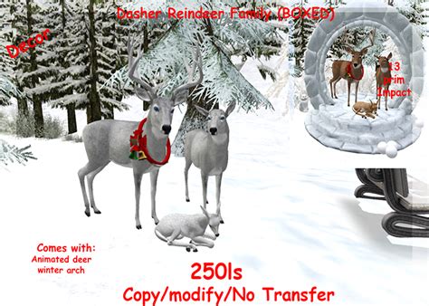 Second Life Marketplace - Dasher Reindeer Family (BOXED)