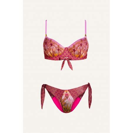 Bikini balconette con aros Piquet Lurex y Crepon Lamé Palm Paradise