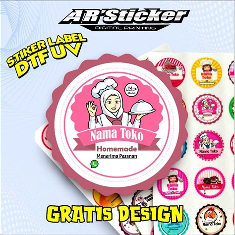 Jual Cetak Stiker Label Makanan Sticker Label Kemasan Cutting