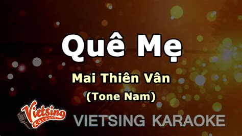 Quê Mẹ Mai Thiên Vân Tone Nam Vietsing Karaoke YouTube