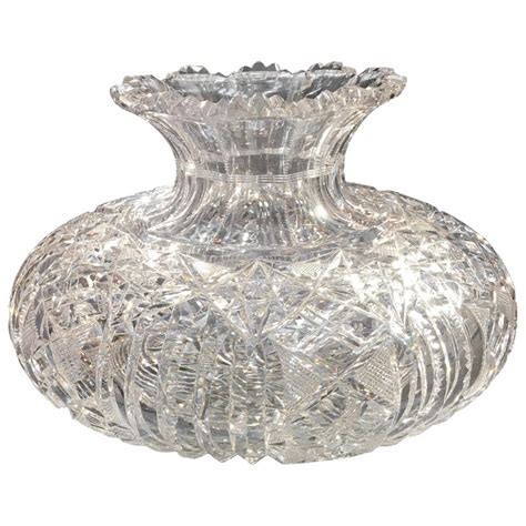 Large American Brilliant Cut Glass Rose Vase Bowl At 1stdibs