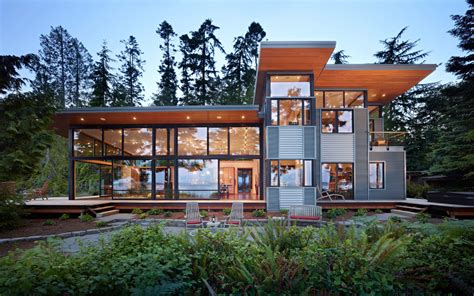 Secluded Wooded Modern Home In Port Ludlow With Expansive Water Views