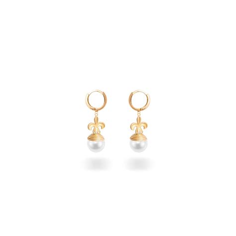 18k Gold Fresh Water Pearl Hoops Earrings Nikoo