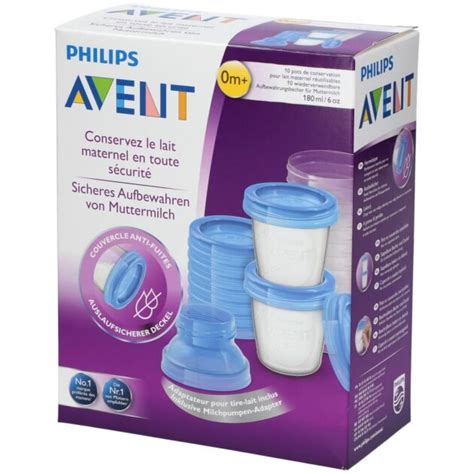 Pots De Conservation Du Lait Maternel 10x180ml AVENT Lesjouets Ma