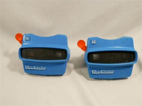 Set Of 2 Vintage Tyco Toys 3d View Masters Blue With Orange Handle