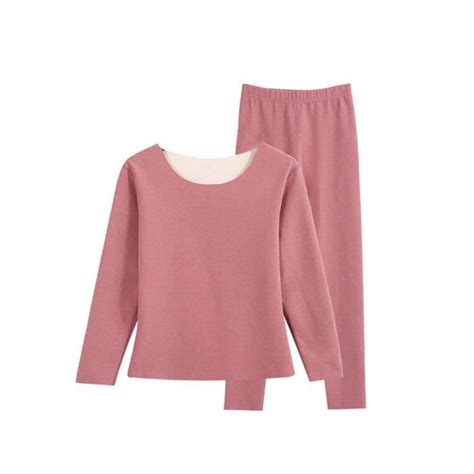 Ensemble Lingerie YOUCAI Thermiques Léger sans Couture Col Rond Hiver Rouge Rouge Cdiscount