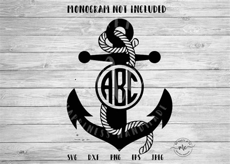 Anchor Svg Nautical Svg Anchor Monogram Svg Circle Frame Svg Monogram Svg Commercial Use