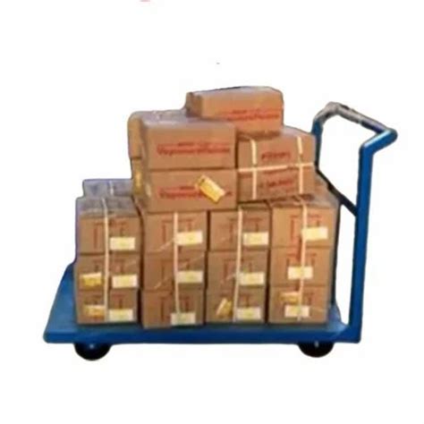 Ft Mild Steel Blue Platform Trolley For Industrial Load Capacity