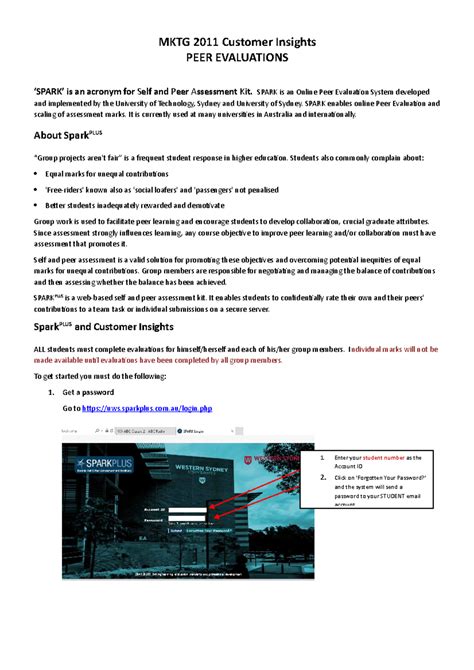 Spark Student instructions - MKTG 2011 Customer Insights PEER