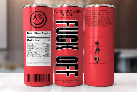 20 Oz Skinny Tumbler Fuck Off Etsy