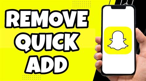 How To Remove Quick Add On Snapchat Easy YouTube