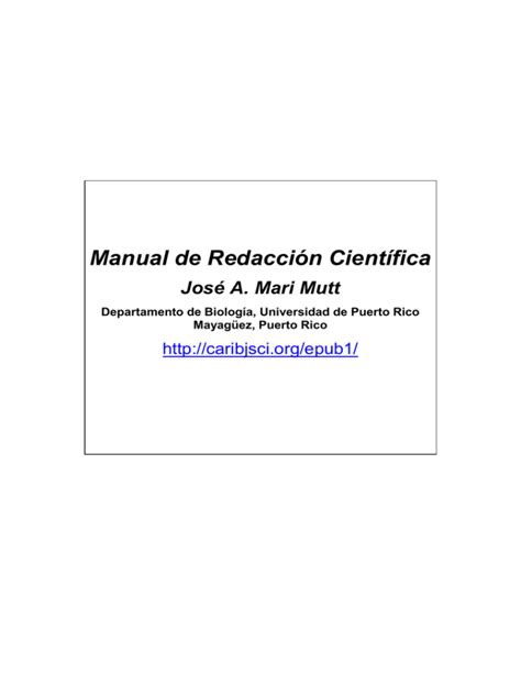 Manual De Redacci N Cient Fica