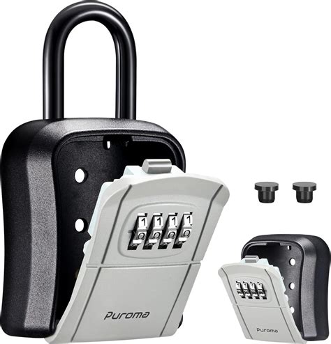 Puroma Key Lock Box Portable Combination Lockbox Wall Mounted Key