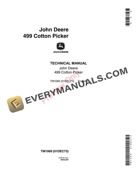 John Deere 499 Cotton Picker Technical Manual TM1069 01DEC73