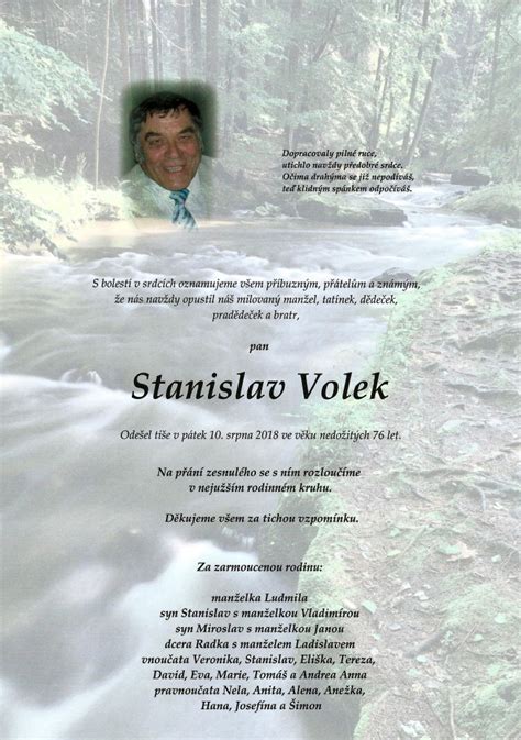 Pan Stanislav Volek Smutecnioznameni Eu