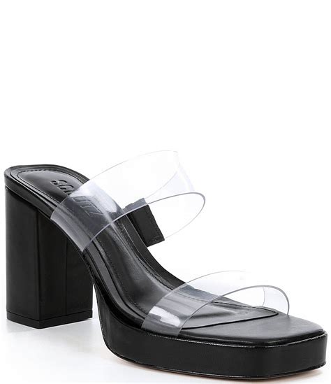 Schutz Ariella Clear Vinyl Block Heel Platform Slide Sandals Dillards In 2022 Platform