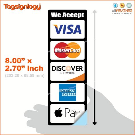 We Accept Credit Card Mobile Payment Sign Waterproof Sticker compatible ...