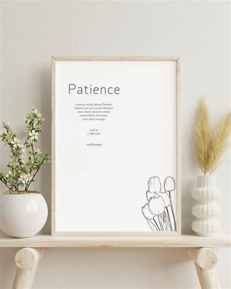 Patience Poem Poem Poetry Quotes Wall Art Wall Decor Home Living