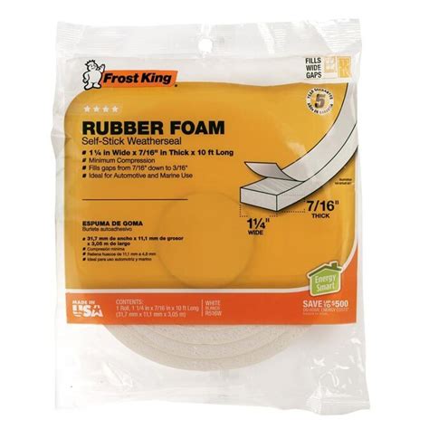 Frost King 10-ft x 1-1/4-in White Rubber Foam Window Weatherstrip in ...