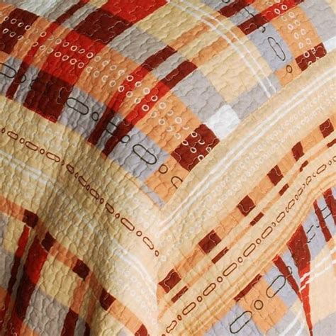 Cotton 3pc Vermicelli Quilted Plaid Patchwork Quilt Set Fullqueen