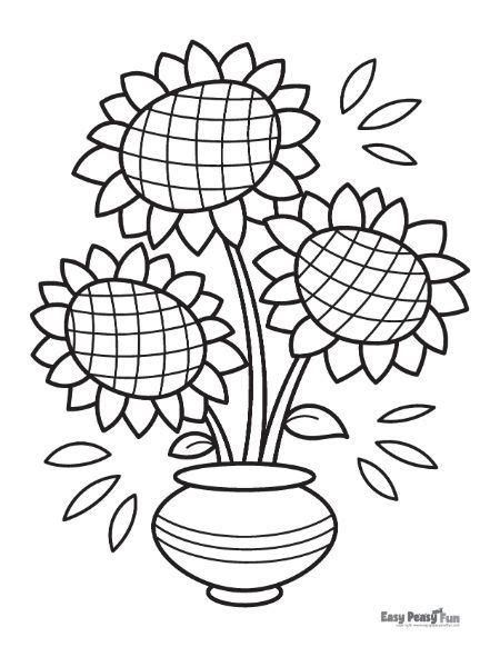 Printable Sunflower Coloring Pages 25 Sheets Sunflower Coloring