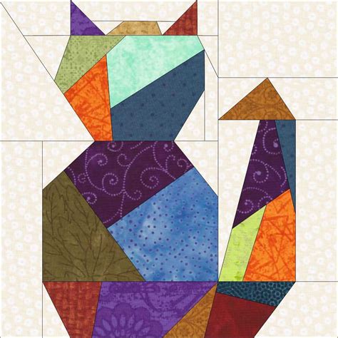 Crazy Cat 2 Paper Piece Quilt PDF Pattern by by madcreekdesigns