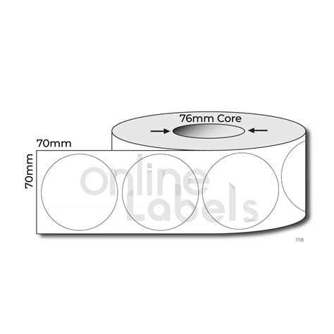 70mm Dia Circle Thermal Direct And Thermal Transfer Online Labels