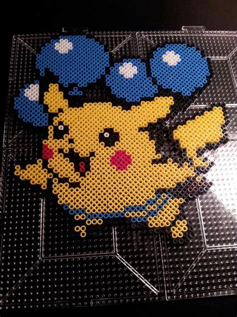 Pikachu With Balloons Perler Beads Hama Beads Patterns Beading