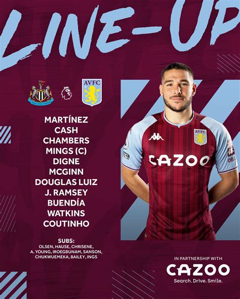 Lineup v Newcastle : r/avfc