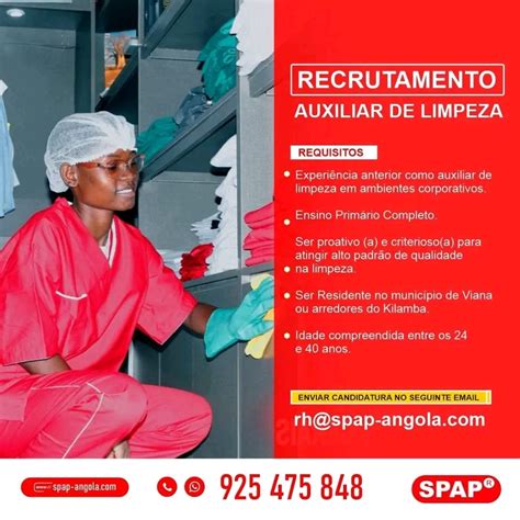 Vaga Para Auxiliar De Limpeza Empregos Yoyota Angola