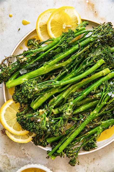 Roasted Tenderstem Broccoli With Lemon Garlic Vinaigrette Vikalinka