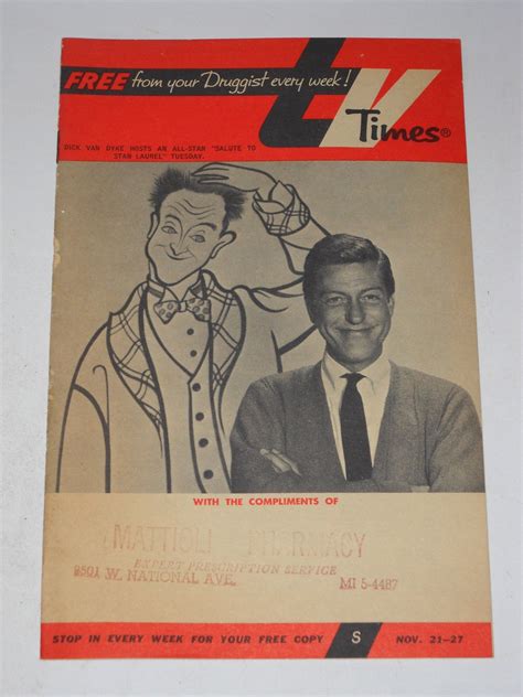 1965 Dick Van Dyke Salute To Stan Laurel TV Times Etsy