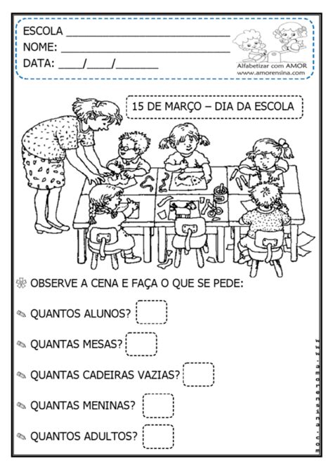 Atividades Dia Da Escolapara Imprimir Gr Tis