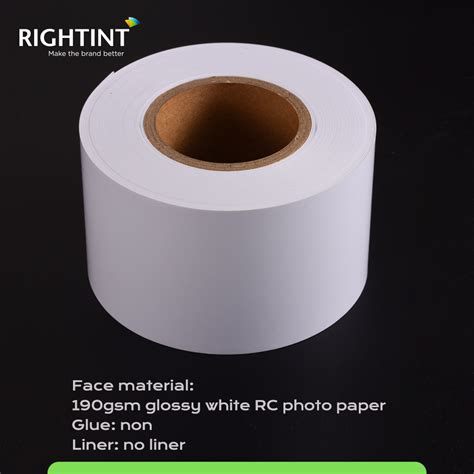 Synthetic Glossy White Rightint Carton Pre Cut Label Rolls Adhesive Material China Adhesive