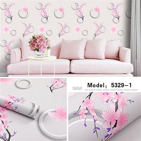 Jual Wallpaper Dinding Ukuran 45 Cm X 10 M Motif 3d Lingkaran Bunga