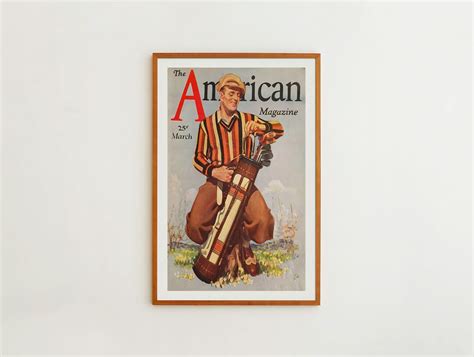 American Golf Print Vintage Golfing Art Poster Golf Wall Decor Golfing ...