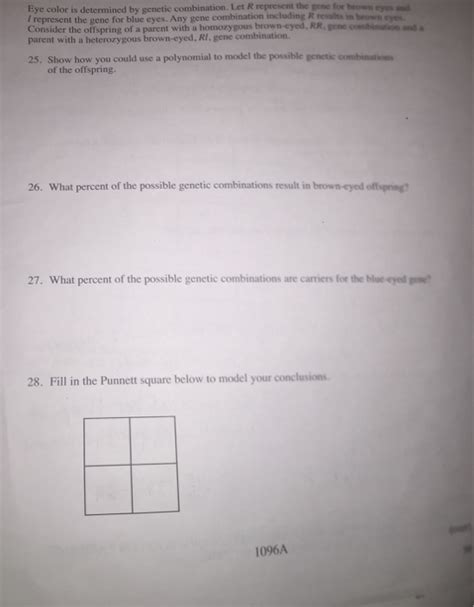 Solved Eye color is determined by genetic combination. Let R | Chegg.com