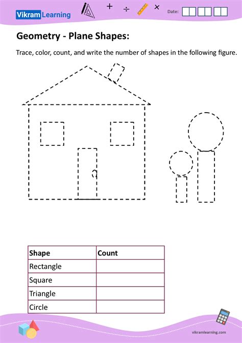 Download geometry shapes worksheets | vikramlearning.com