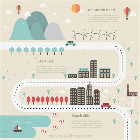 premium vector flat road infographic