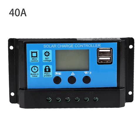 40A 12V 24V Auto Solar Charge Controller PWM Controller 40A Walmart