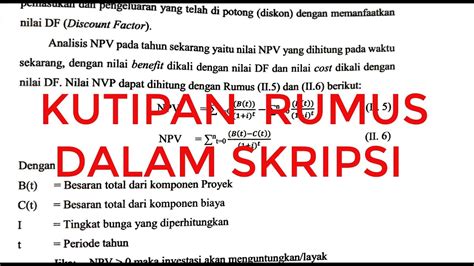 Kutipan Rumus Dalam Skripsi Youtube