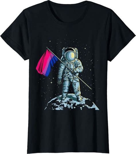 Astronaut Moon Bisexual Flag Space LGBTQ Gay Pride Ally Bi T Shirt Sold By Anna Surgan SKU