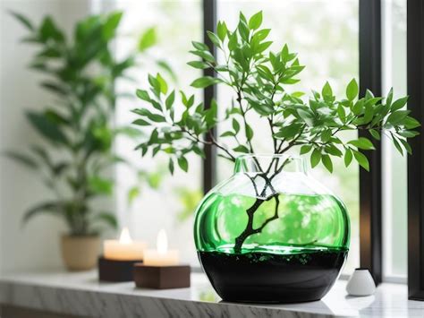 Habitación vacía de pared verde con plantas en un piso de madera