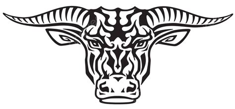 Taurus Tribal Tattoo Black White Head Power Vector Black White Head Power Png And Vector With