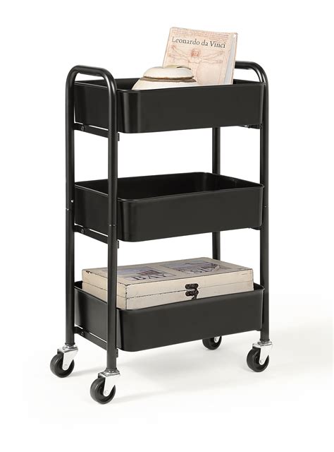 Sunnypoint Tier Compact Rolling Metal Utility Cart For Home