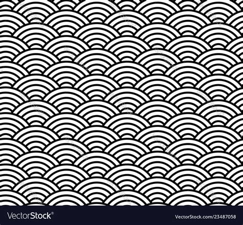 Wave pattern black and white chinese seamless Vector Image