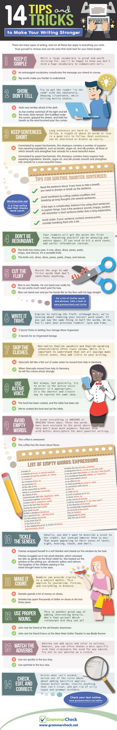 14 Tips and Tricks to Make Your Writing Stronger (Infographic)